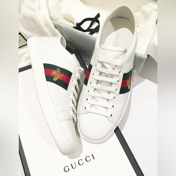 Gucci Ace Low Top Sneaker with Bee Size 36.5 or US 6.5 - Picture 4 of 16